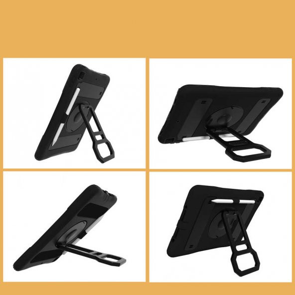 Apple iPad 10.2 2021 (9.Nesil) Zore Yeni Nesil Kalem Bölmeli Defender Tablet Silikon - 5