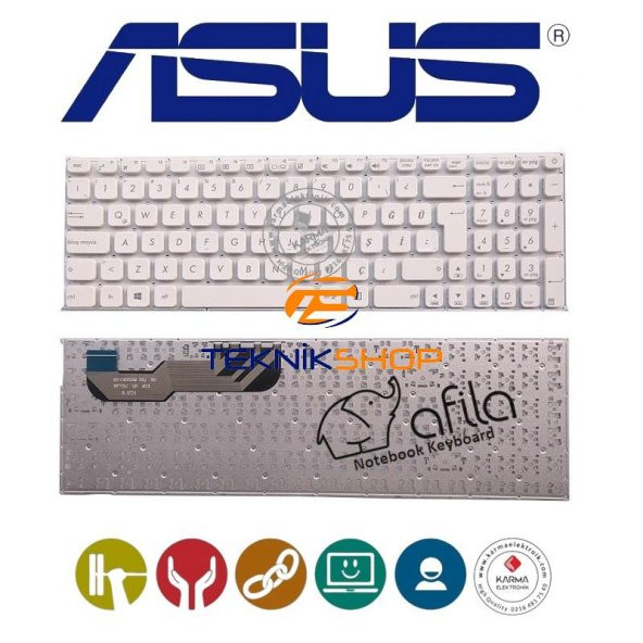 Asus A541, R541, X541u, F541u, K541 Notebook Klavye (Beyaz TR) - 3