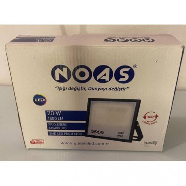 Noas 20 Watt Led Projektör 1800 Lümen Slim Kasa Beyaz Renk Çeşidi - 2