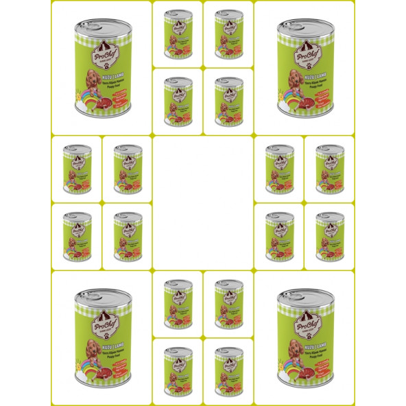 ProChef 20 Adet Yavru Kuzu Etli Kıyılmış Köpek Maması 415 Gr 20'li Pro Chef Konserve Yaş Mama