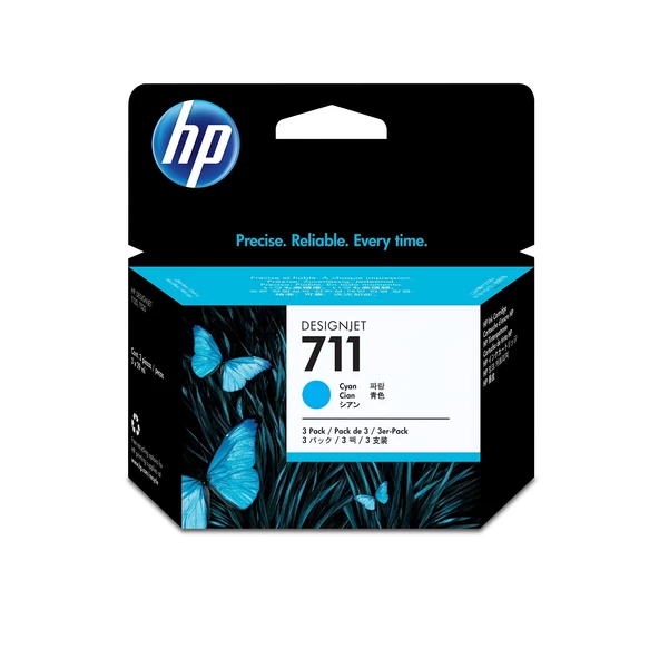 CZ134A HP 711 3'lü Paket 29 ml Camgöbeği DesignJet Mürekkep Kartuşları