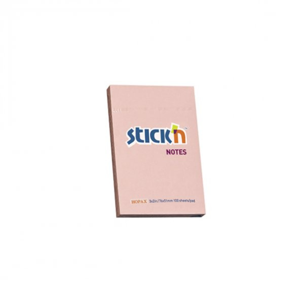 Hopax Stıckn Yapışkanlı Not Kağıdı 100 YP 76x51 Pastel Pembe HE21145 - 2