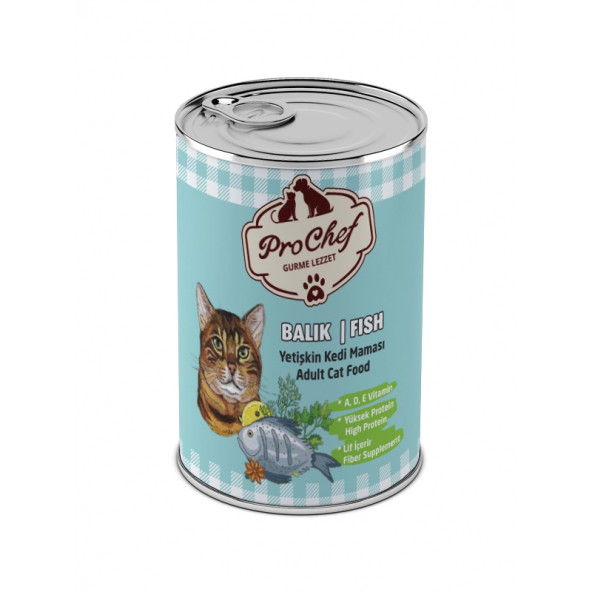 ProChef 20 Adet Yetişkin Balık Etli Kıyılmış Kedi Maması ( 415 Gr 20'li Pro Chef Konserve Yaş Mama ) - 2