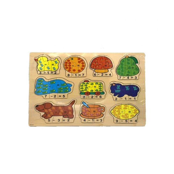 Matematik Öğretici Renkli Ahşap Puzzle Yapboz Montessori Set 30 Parça - 3