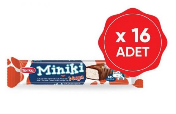 Torku Miniki Sütlü Nuga Bar 25 Gr x 16 Adet