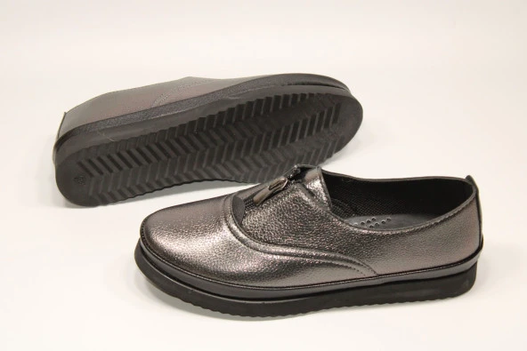 WANETTİ ORTOPEDİK TABAN ÖNDEN FERMUARLI KOLAY GİYİM KADIN GÜNLÜK RAHAT AYAKKABI - 6