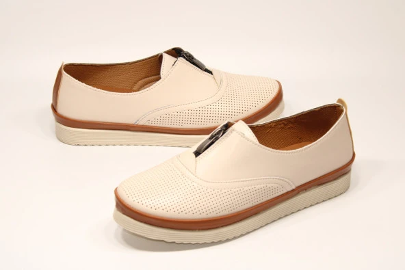 WANETTİ ORTOPEDİK TABAN ÖNDEN FERMUARLI KOLAY GİYİM KADIN GÜNLÜK RAHAT AYAKKABI - 7