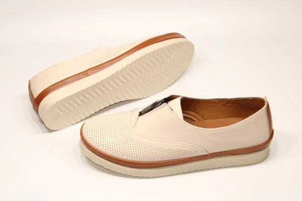 WANETTİ ORTOPEDİK TABAN ÖNDEN FERMUARLI KOLAY GİYİM KADIN GÜNLÜK RAHAT AYAKKABI - 8