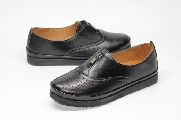 WANETTİ ORTOPEDİK TABAN ÖNDEN FERMUARLI KOLAY GİYİM KADIN GÜNLÜK RAHAT AYAKKABI - 11