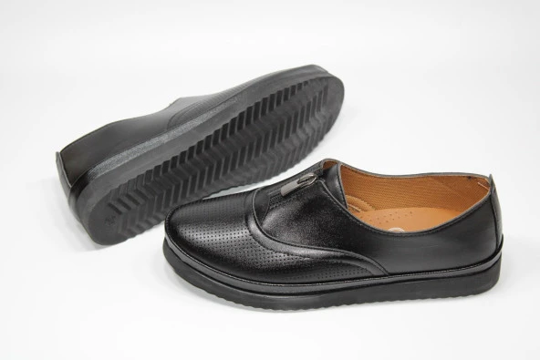 WANETTİ ORTOPEDİK TABAN ÖNDEN FERMUARLI KOLAY GİYİM KADIN GÜNLÜK RAHAT AYAKKABI - 12