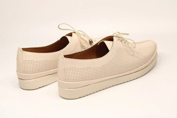 WANETTİ ORTOPEDİK TABAN LASTİK BAĞCIKLI KOLAY GİYİM KADIN GÜNLÜK RAHAT AYAKKABI - 4