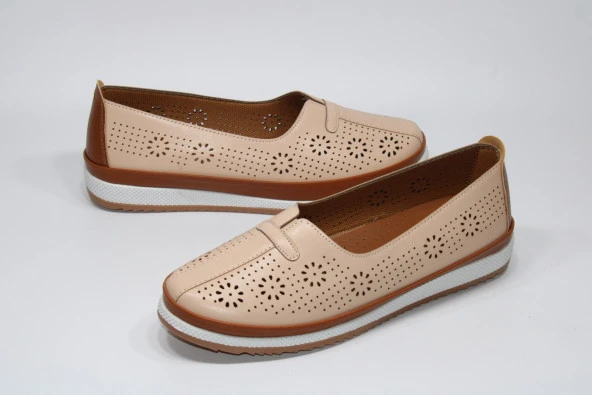 WANETTİ ORTOPEDİK KAUÇUK KAYMAZ TABAN BAĞSIZ KOLAY GİYİM KADIN ÇİÇEK DESEN GÜNLÜK BABET AYAKKABI - 2