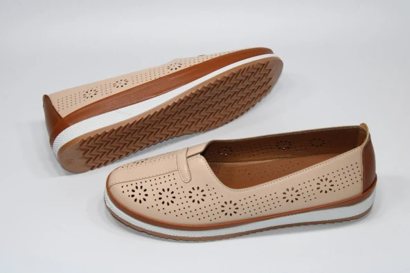 WANETTİ ORTOPEDİK KAUÇUK KAYMAZ TABAN BAĞSIZ KOLAY GİYİM KADIN ÇİÇEK DESEN GÜNLÜK BABET AYAKKABI - 3