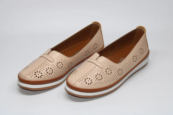 WANETTİ ORTOPEDİK KAUÇUK KAYMAZ TABAN BAĞSIZ KOLAY GİYİM KADIN ÇİÇEK DESEN GÜNLÜK BABET AYAKKABI - 4