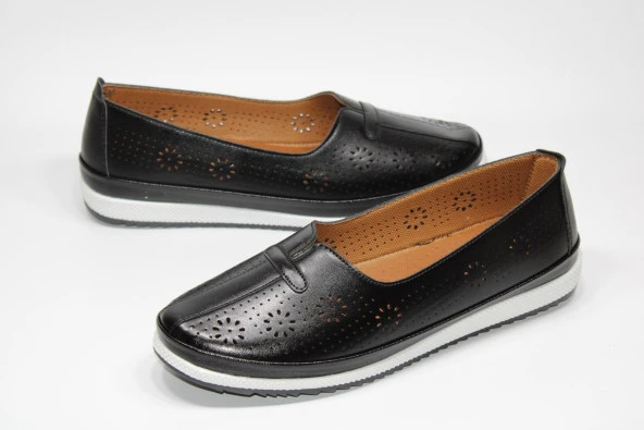 WANETTİ ORTOPEDİK KAUÇUK KAYMAZ TABAN BAĞSIZ KOLAY GİYİM KADIN ÇİÇEK DESEN GÜNLÜK BABET AYAKKABI - 6