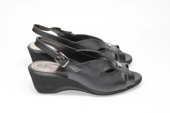 LADYPARK ORTOPEDİK DOLGU TABAN ÖNÜ ARKASI AÇIK RAHAT GÜNLÜK-KLASİK SANDALET - 12