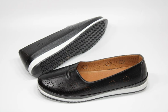 WANETTİ ORTOPEDİK KAUÇUK KAYMAZ TABAN BAĞSIZ KOLAY GİYİM KADIN ÇİÇEK DESEN GÜNLÜK BABET AYAKKABI - 8