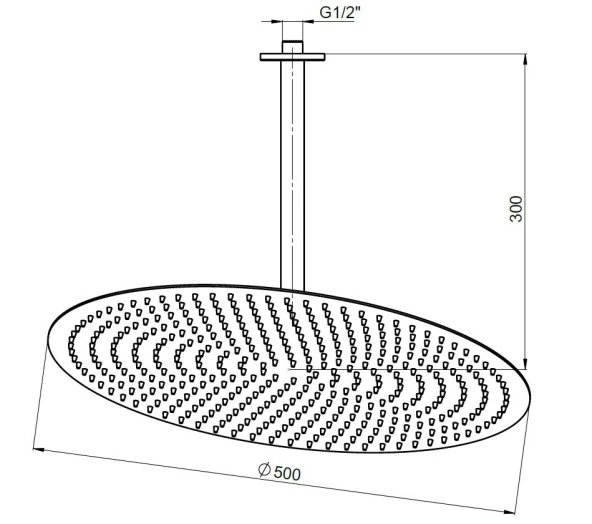 GPD Ankastre Duş Başlığı Oval Slim Metal Ø50 cm ADS26 - 2