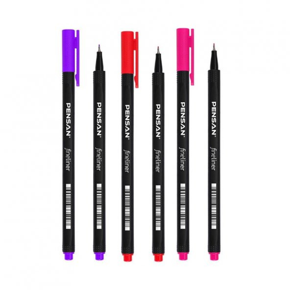Fineliner Kalem 24 Renk Plastik Kutu 0.4mm Keçe Uçlu Kalem 1 Paket Pensan Fineliner 6500HP 0.4mm Keçe Uçlu Kalem - 2