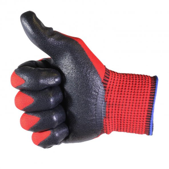 POLYESTER NİTRİL ELDİEN KIRMIZI SİYAH MAXSAFETY - 4
