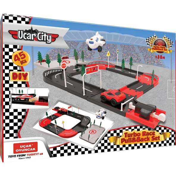 Uçar Oyuncak Uçar City Çek Bırak Araba Garaj ve Yarış Pisti Oyun Seti 45 Parça - Resim 2