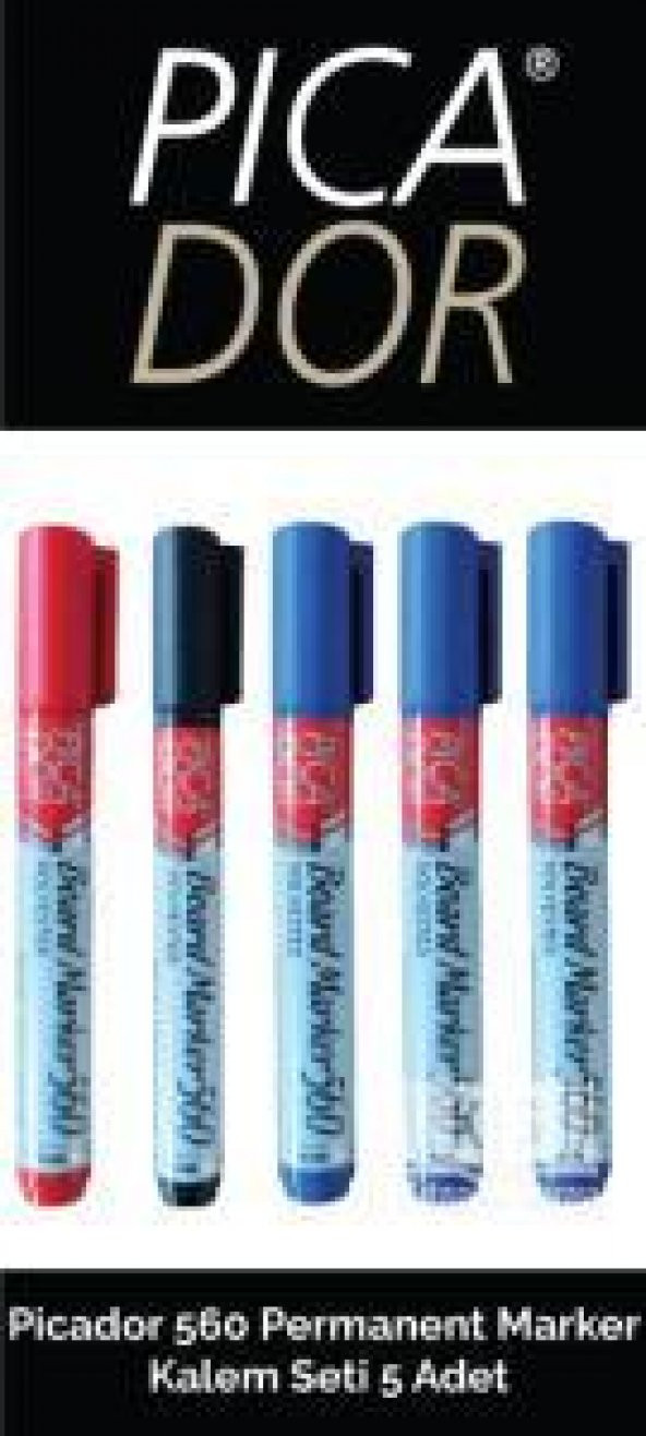 Picador 560 Permanent Marker Kalem Seti 5 Adet
