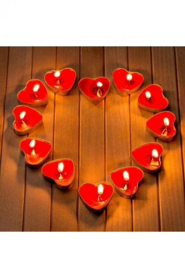 Beysüs 10 adet Kırmızı Kalpli Tealight Mum Sevgiliye Hediye Kalp Mum Evlilik Teklifi Yıldönümü