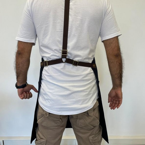 Şef, Barista, Atölye Önlüğü, Deri Detay Önlük - 2