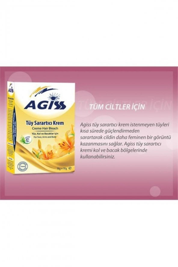 Agiss Tüy Sarartıcı Krem E Vitaminli 70 gr + 35 gr - 5