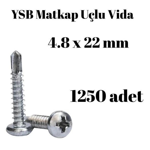 Matkap Uçlu Akıllı Vida YSB 4,8x22 1250'li Kutu Yıldız Silindir Başlı
