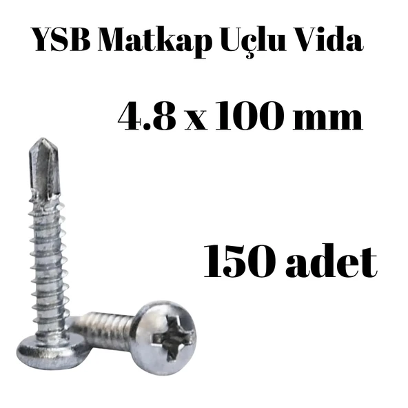 Matkap Uçlu Akıllı Vida YSB 4,8x100 150'li Kutu Yıldız Silindir Başlı ürün görseli
