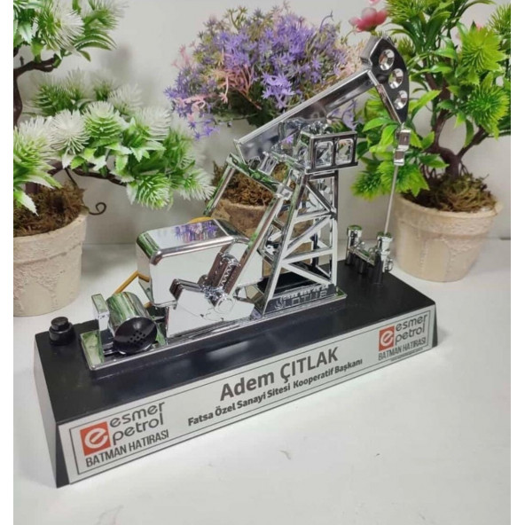 Hareketli Petrol Kuyusu Atbaşı Özel Tasarım Gümüş