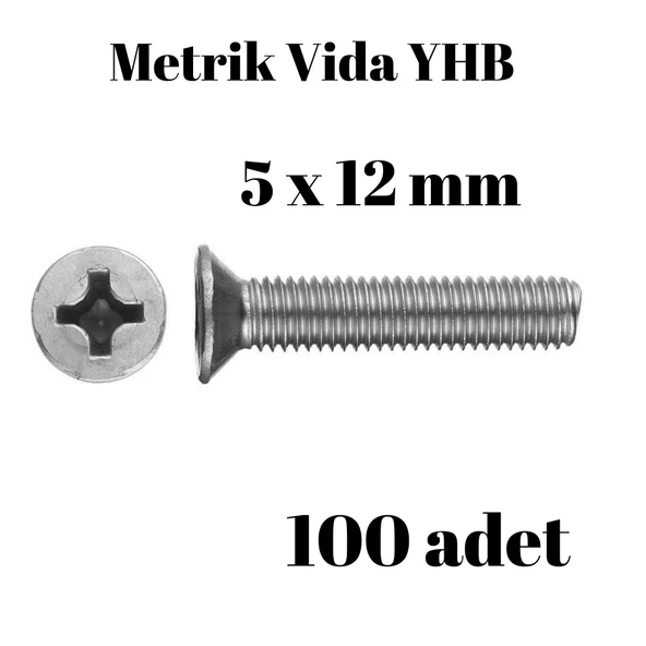 Metrik Vida Civata Yhb 5x12 mm 100'lü Paket Yıldız ürün görseli 1