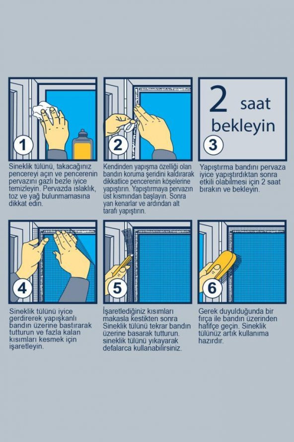 Pencere Sinekliği Çift Kanat 125x150 cm - 2