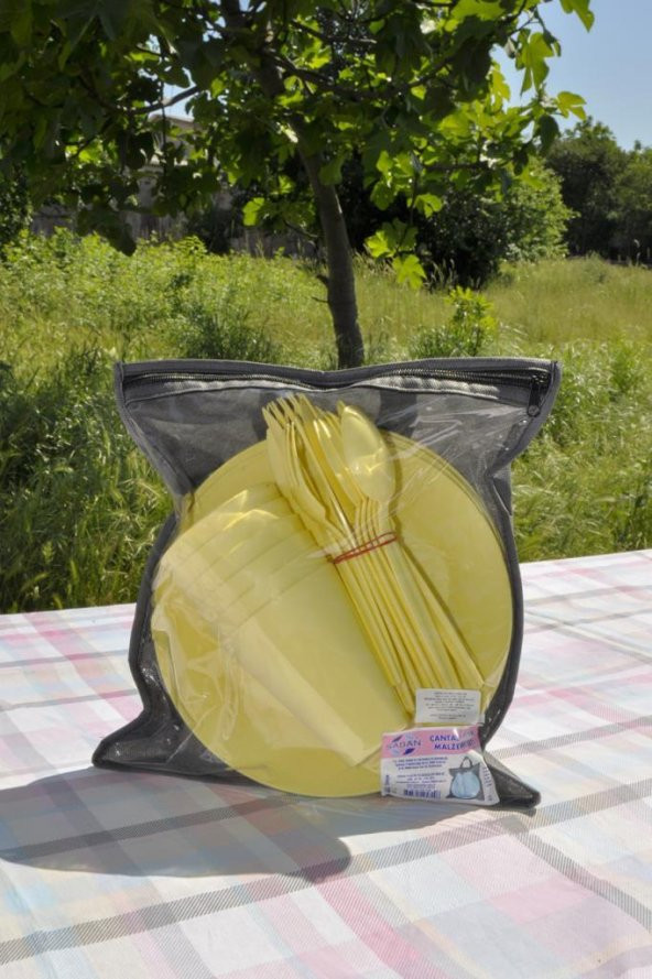 Çantalı Piknik Seti Sarı 30 Parça