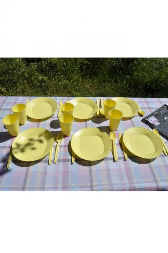 Çantalı Piknik Seti Sarı 30 Parça - 3
