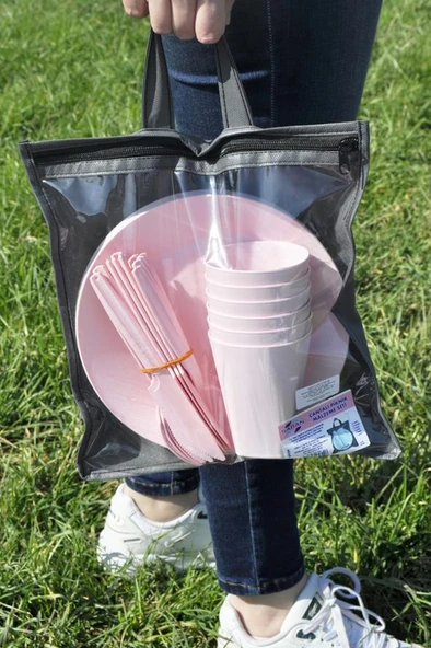 Çantalı Piknik Seti Pembe 30 Parça ürün görseli
