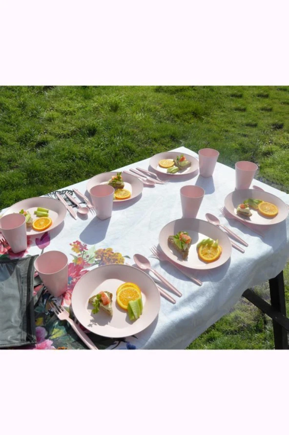 Katlı Piknik Seti Pembe - Resim 2