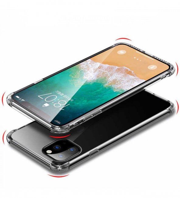 iPhone 11 Pro Max Anti Crash Darbe Korumalı Şeffaf Silikon Kılıf - Resim 2