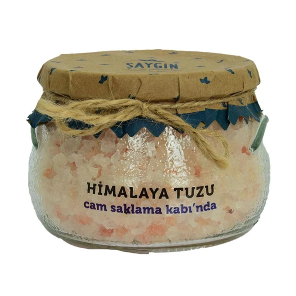 Saygın Himalaya Kristal Çakıl Kaya Tuzu Pembe Cam Kavanoz 500Gr