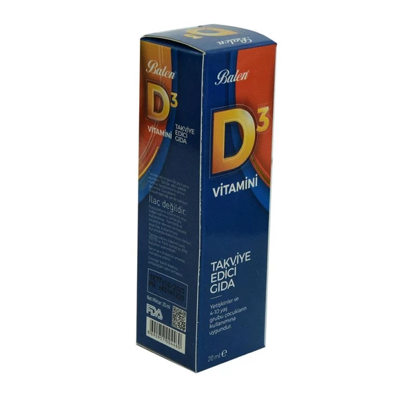 Balen Sıvı D3 Vitamini Takviye Edici Gıda Likit Vitamin D3 20 ML - Resim 2
