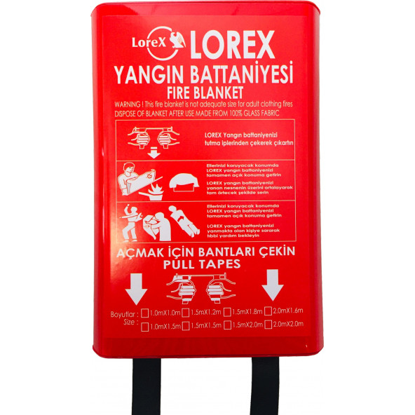 LOREX LR-FB1015B 100cm x 150cm Kutulu Yangın Battaniyesi