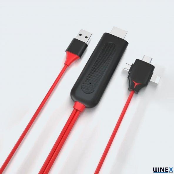 Winex L7 3in1 Lightning/Type-C/Micro to 4K Ultra HDMI Kablo - 2