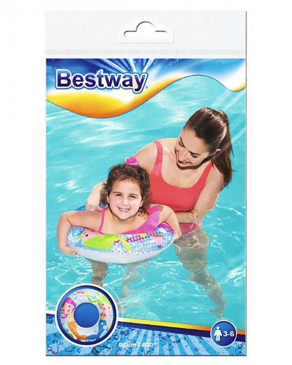 3-6 Yaş Deniz Kızı Desenli Simit 51cm (Bestway)