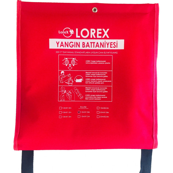 LOREX LR-FB1515C Çantalı 150cm x 150cm Yangın Battaniyesi