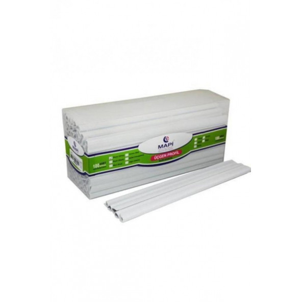 Mapi Profil Sırtlık Plastik Orta Üçgen 100 LÜ 8 MM BEYAZ