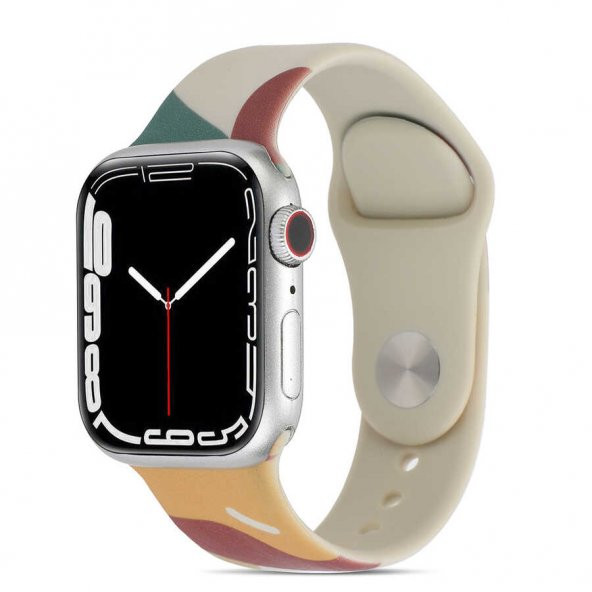 Apple Watch 7 45mm Silikon Rahat Renkli Soft Spor Kordon KRD-62