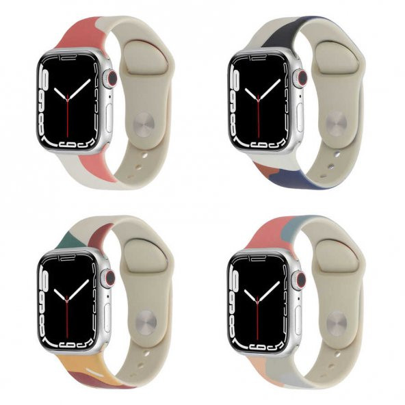 Apple Watch 40mm Silikon Rahat Renkli Soft Spor Kordon KRD-62 - 4