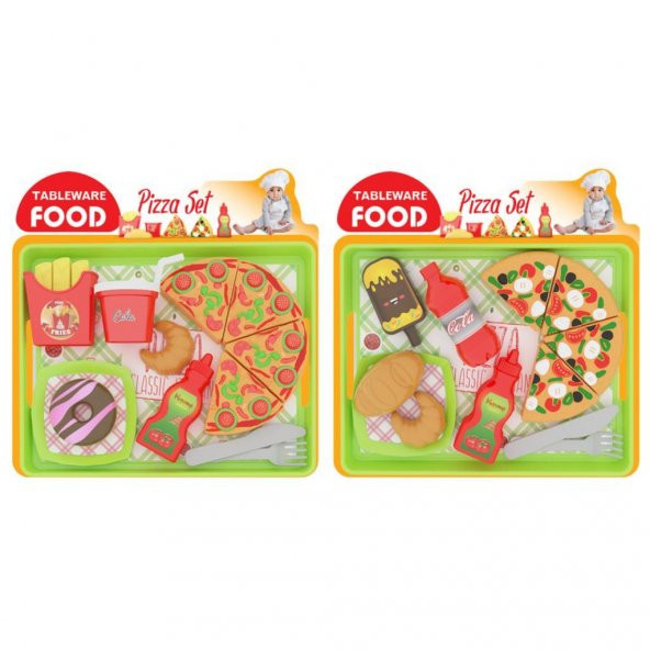 Uçar Oyuncak Tableware Food Tepsili Pizza Set - 3