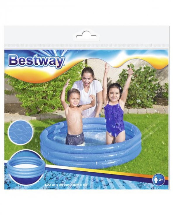 Bestway Üç Bölmeli Çocuk Havuzu Mavi 1.22 m x 25 cm